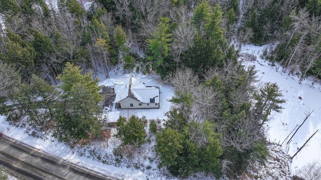 view of snowy aerial view