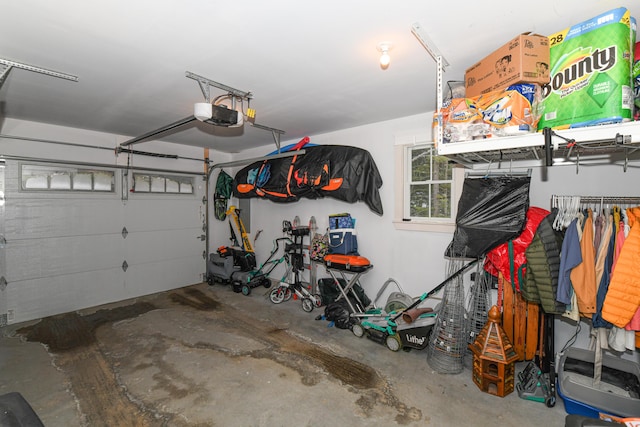 garage featuring a garage door opener