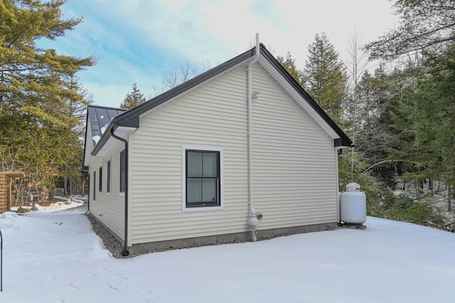 view of snow covered exterior