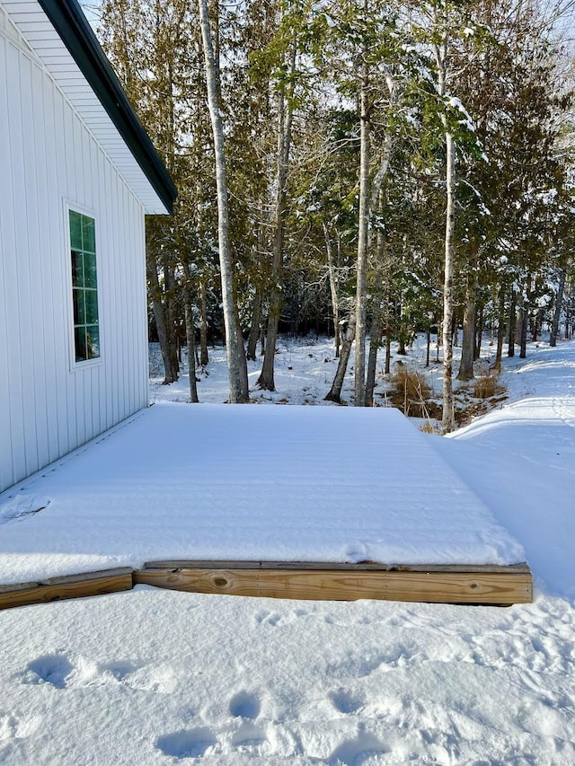 view of snowy yard