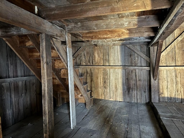 view of unfinished attic