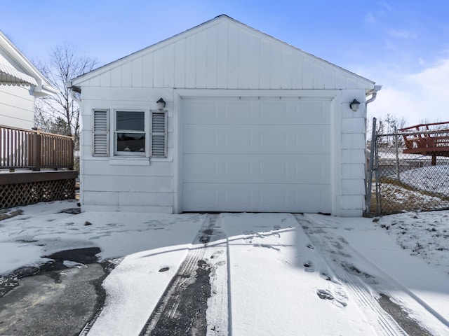 exterior space featuring a garage