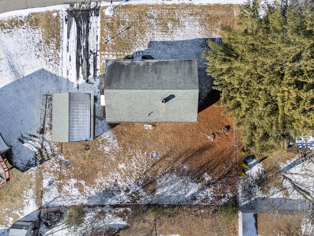 view of snowy aerial view