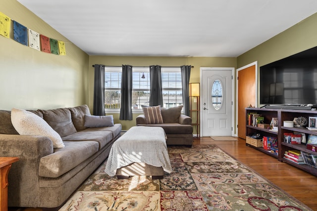 living room with wood-type flooring