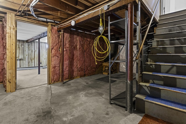 basement with a baseboard radiator