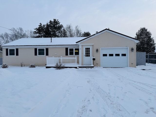 view of single story home