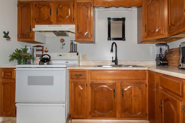 kitchen featuring electric range and sink