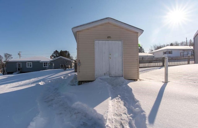 view of snow covered structure