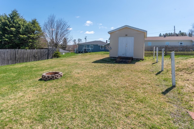 186 Mountain View Ave, Madawaska, ME 04756 - view of yard with a fire pit