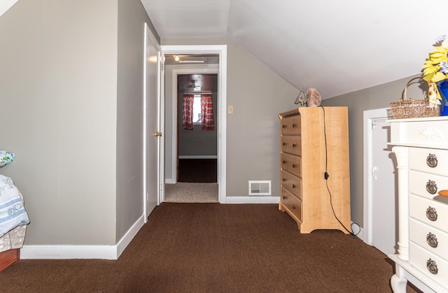 186 Mountain View Ave, Madawaska, ME 04756 - bedroom featuring carpet floors and lofted ceiling