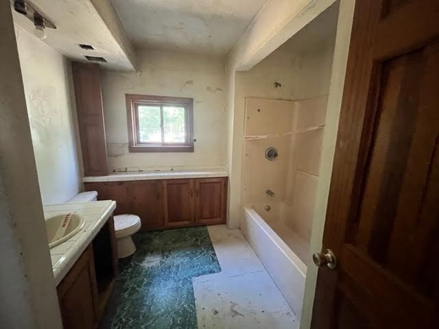 98 White Schoolhouse Rd, Corinth, ME 04427 - bathroom with toilet, shower / bath combination, and vanity