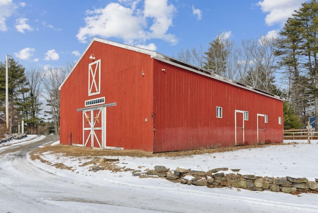 view of snow covered structure