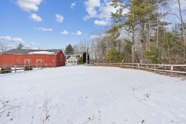 view of snowy yard