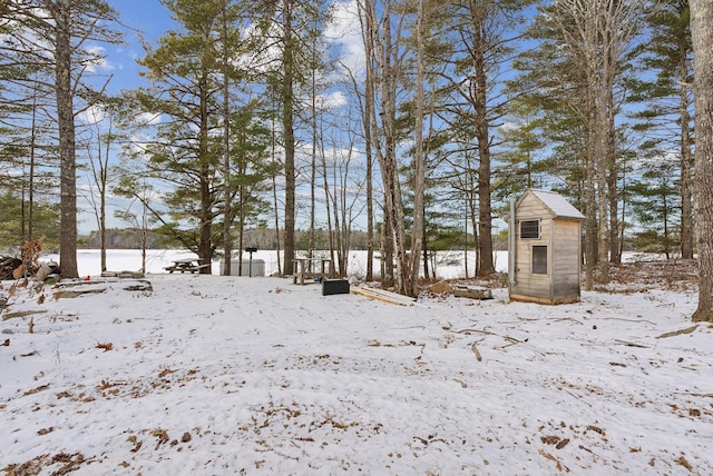 view of snowy yard