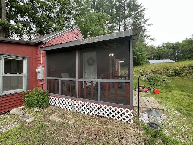 62 Main St, Hiram, ME 04041 - view of side of property with a deck