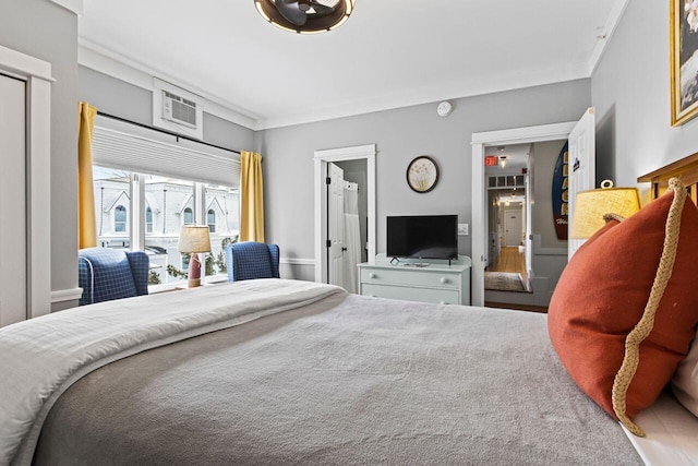 bedroom featuring ornamental molding