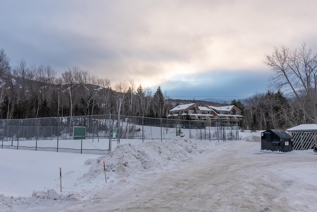 view of snowy yard