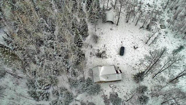 view of snowy aerial view