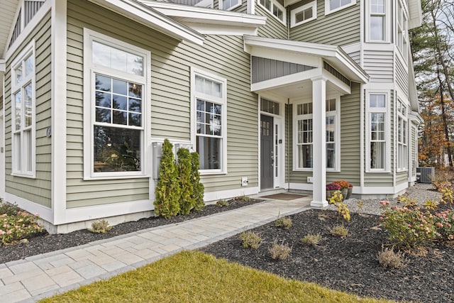 property entrance featuring cooling unit