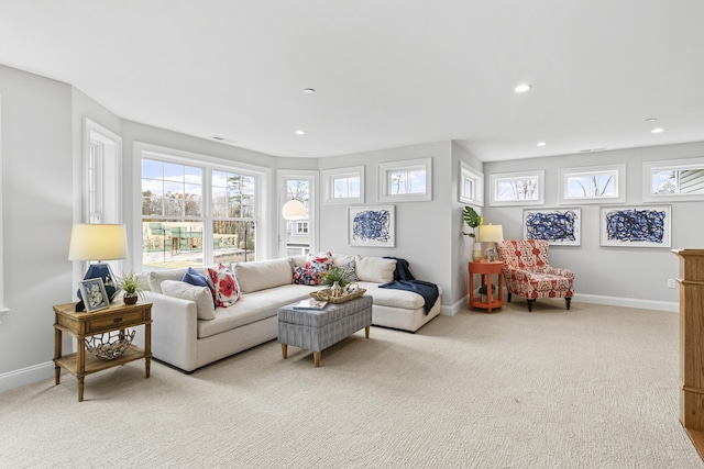 view of carpeted living room