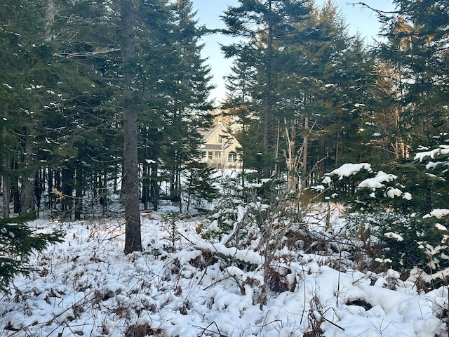 view of snow covered land