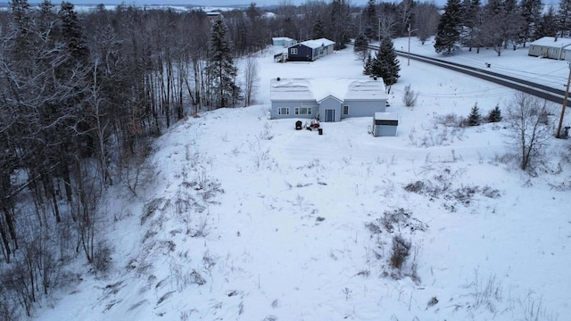 view of snowy aerial view