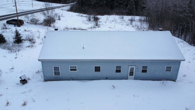 view of snowy aerial view