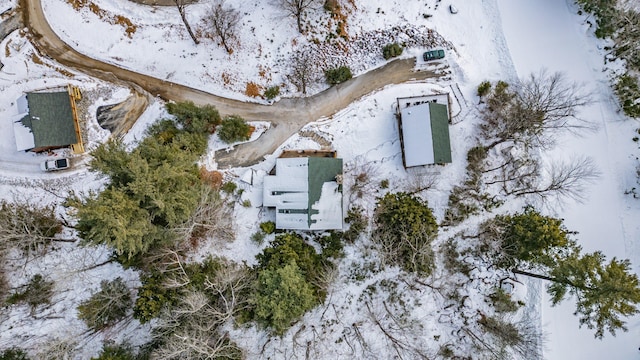 view of snowy aerial view