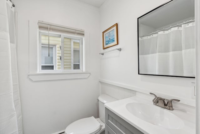 bathroom with toilet and vanity