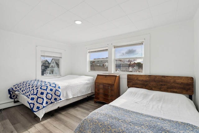 bedroom with hardwood / wood-style floors