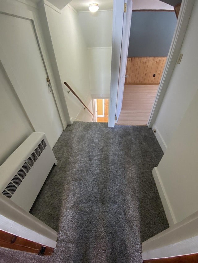 stairs with carpet and visible vents