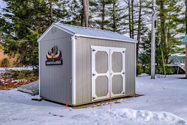 view of snow covered structure