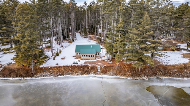 view of snowy aerial view