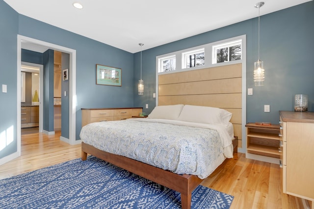 bedroom featuring light hardwood / wood-style flooring