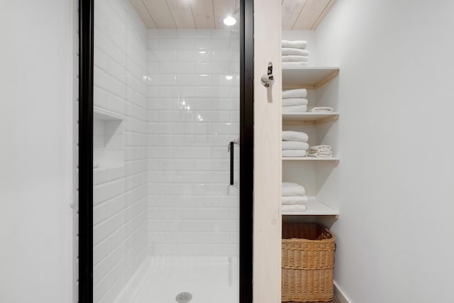 bathroom featuring a shower