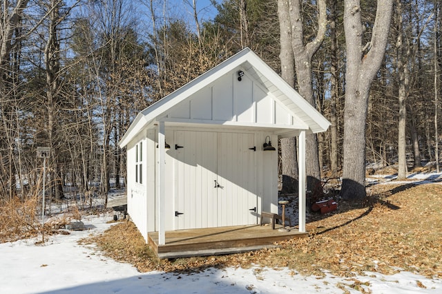 view of snow covered structure