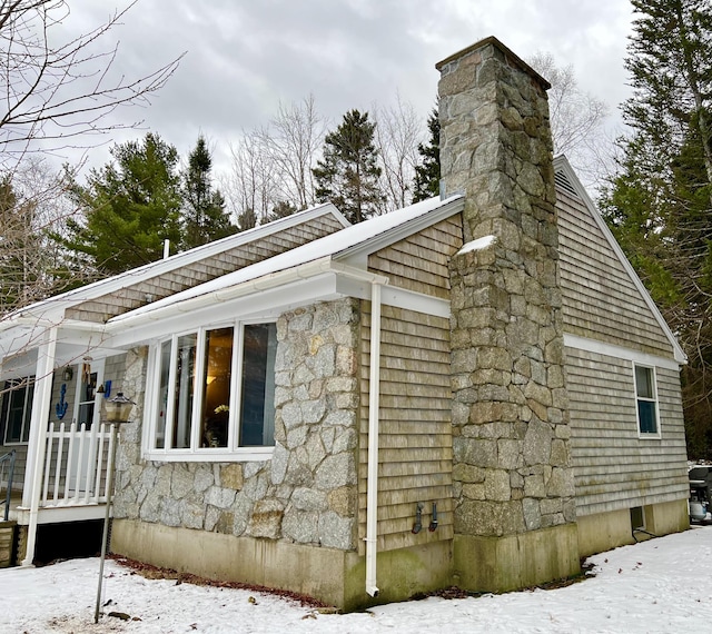 view of snowy exterior