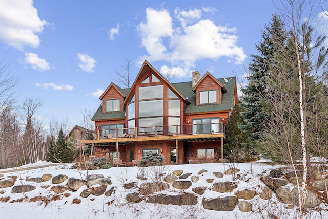 view of front of house featuring a deck