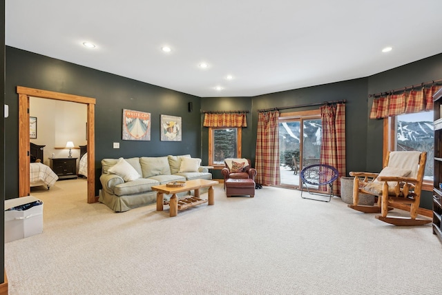 living room with carpet