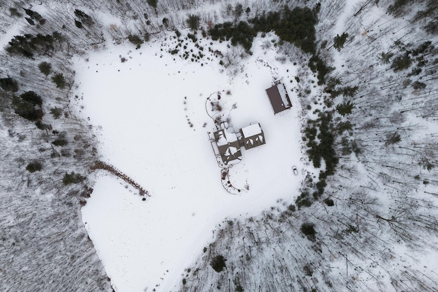 view of snowy aerial view