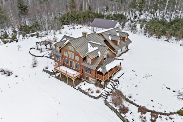 view of snowy aerial view