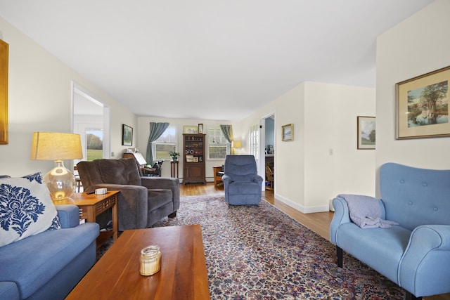 32 Beals Ave, Ellsworth, ME 04605 - living area featuring wood finished floors and baseboards