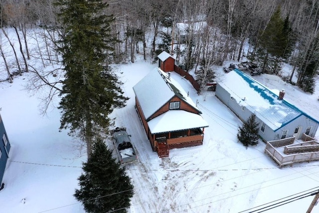 view of snowy aerial view