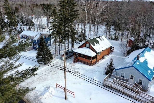 view of snowy aerial view