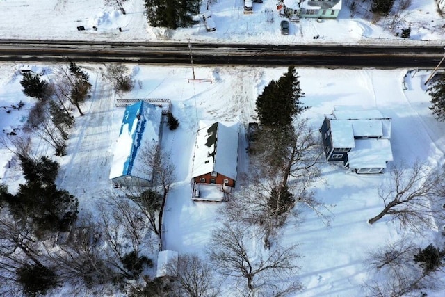 view of snowy aerial view