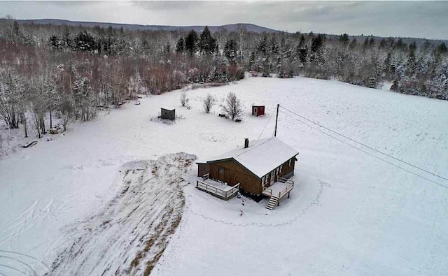 view of snowy aerial view