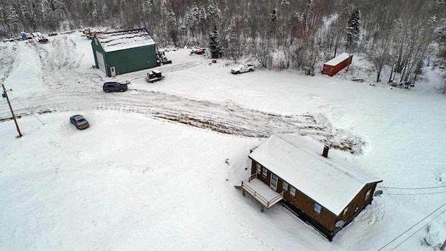 view of snowy aerial view