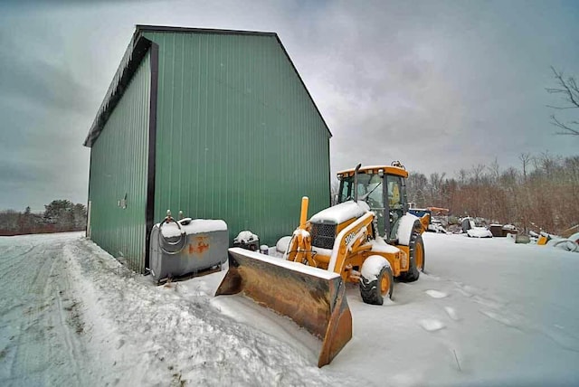 view of snow covered exterior