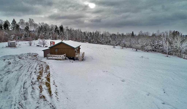 view of snowy aerial view