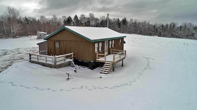 view of snowy exterior